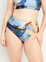 High-Waisted Bikini Swim Bottoms
