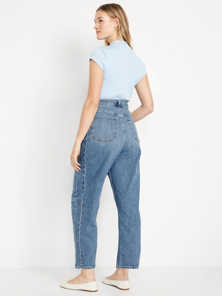 High-Waisted Barrel Ankle Jeans