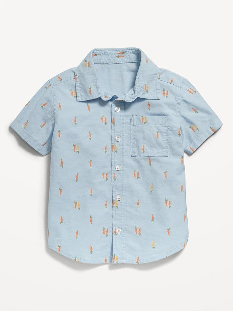 Printed Short-Sleeve Oxford Shirt for Toddler Boys