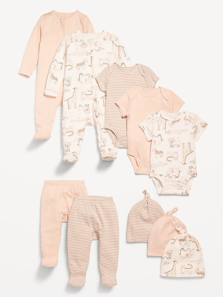 Unisex 10-Piece Layette Set for Baby