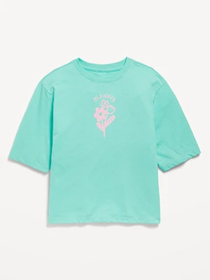 Oversized Short-Sleeve Graphic T-Shirt for Girls
