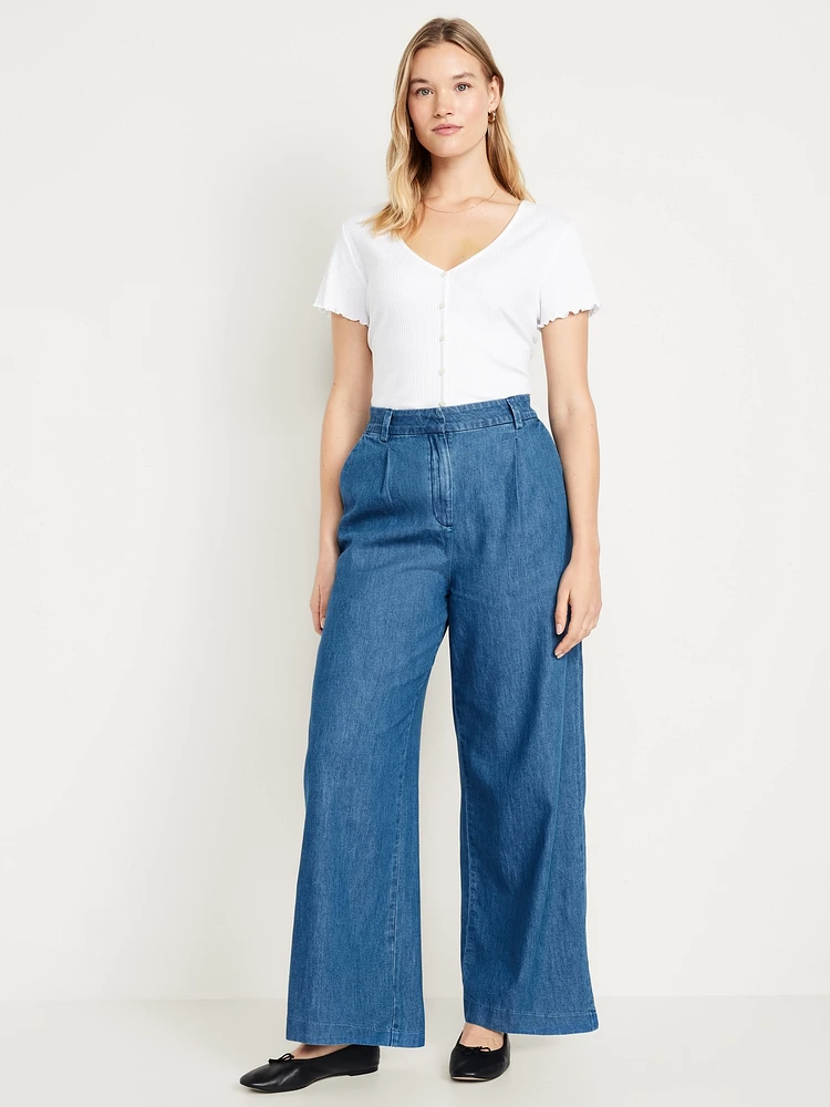 Extra High-Waisted Taylor Wide-Leg Trouser Pants