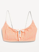 Textured Gingham Bikini Swim Top