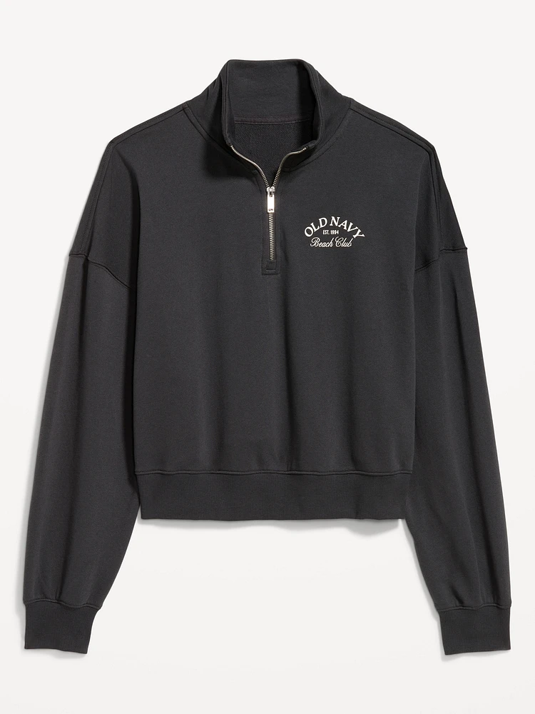SoComfy Oversized Logo Half-Zip Sweatshirt