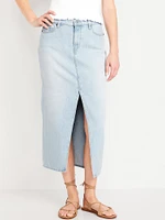 Mid-Rise Jean Maxi Skirt