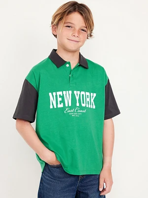 Oversized Graphic Polo Shirt for Boys