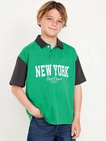 Oversized Graphic Polo Shirt for Boys