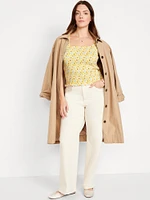 Flutter-Sleeve Smocked Top