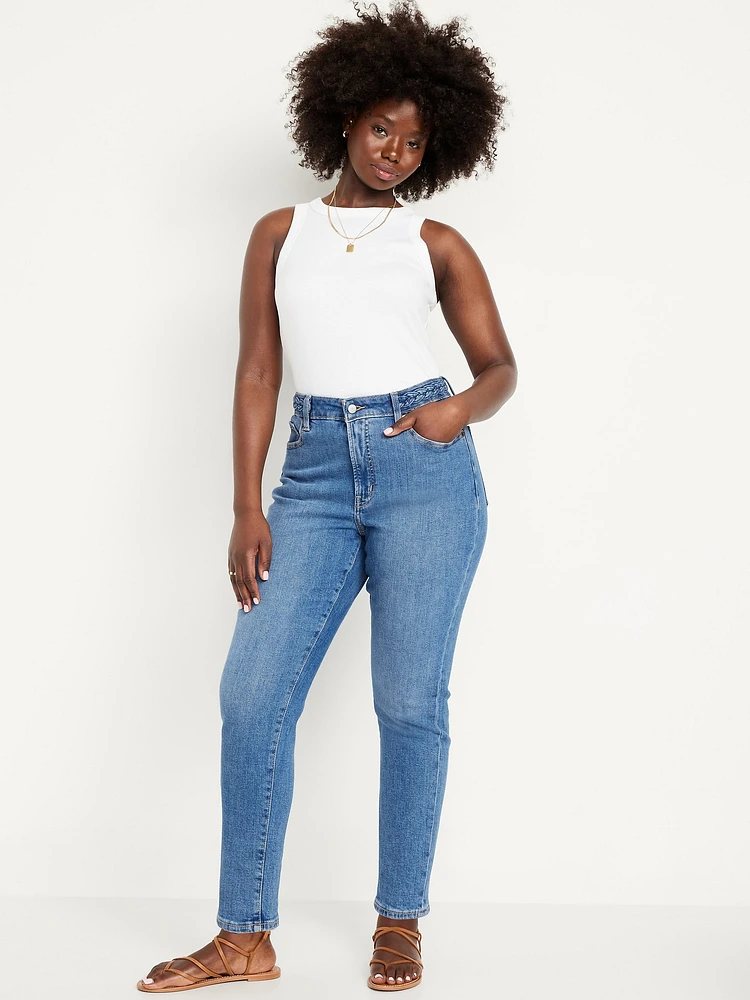 Curvy High-Waisted OG Straight Braided Ankle Jeans