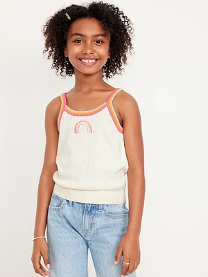 Embroidered Sweater Tank Top for Girls