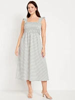 Fit & Flare Lightweight Smocked Midi Dress