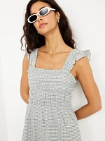 Fit & Flare Lightweight Smocked Midi Dress