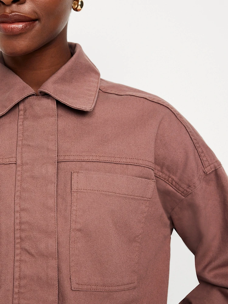 Canvas Crop Utility Jacket
