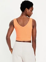 Exhale Seamless V-Neck Rib Tank