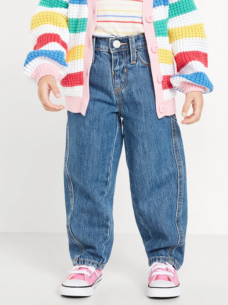 High-Waisted Barrel-Leg Jeans for Toddler Girls