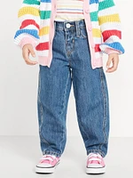 High-Waisted Barrel-Leg Jeans for Toddler Girls