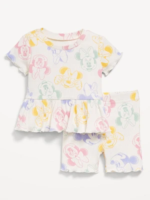 Disney© Ribbed Lettuce-Edge Top and Shorts Set for Baby
