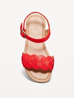 Faux-Leather Braided Sandal for Girls