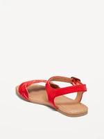 Faux-Leather Braided Sandal for Girls