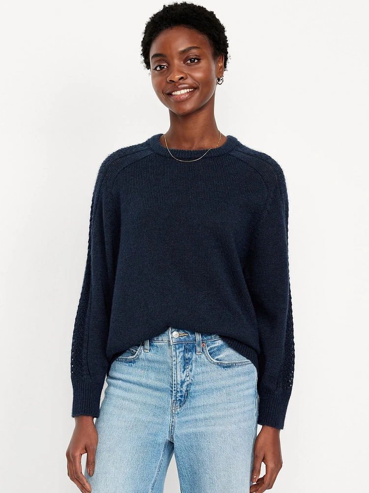 Pointelle Pullover Sweater