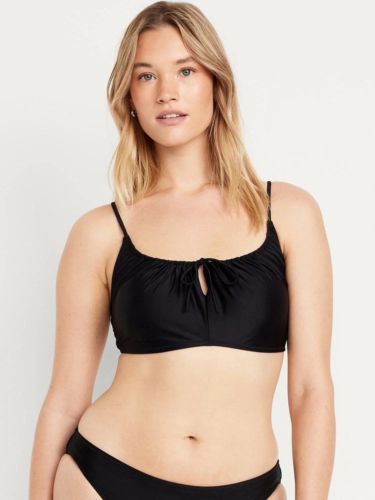 Matte Ruched Bikini Swim Top