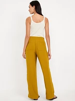 High-Waisted Linen-Blend Wide-Leg Pants