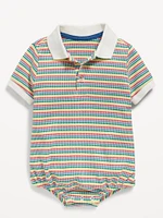 Short-Sleeve Polo One-Piece for Baby