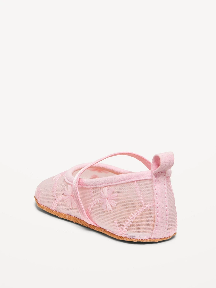 Embroidered Mesh Ballet Flats for Baby