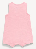 Disney© Sleeveless Henley One-Piece Romper for Baby