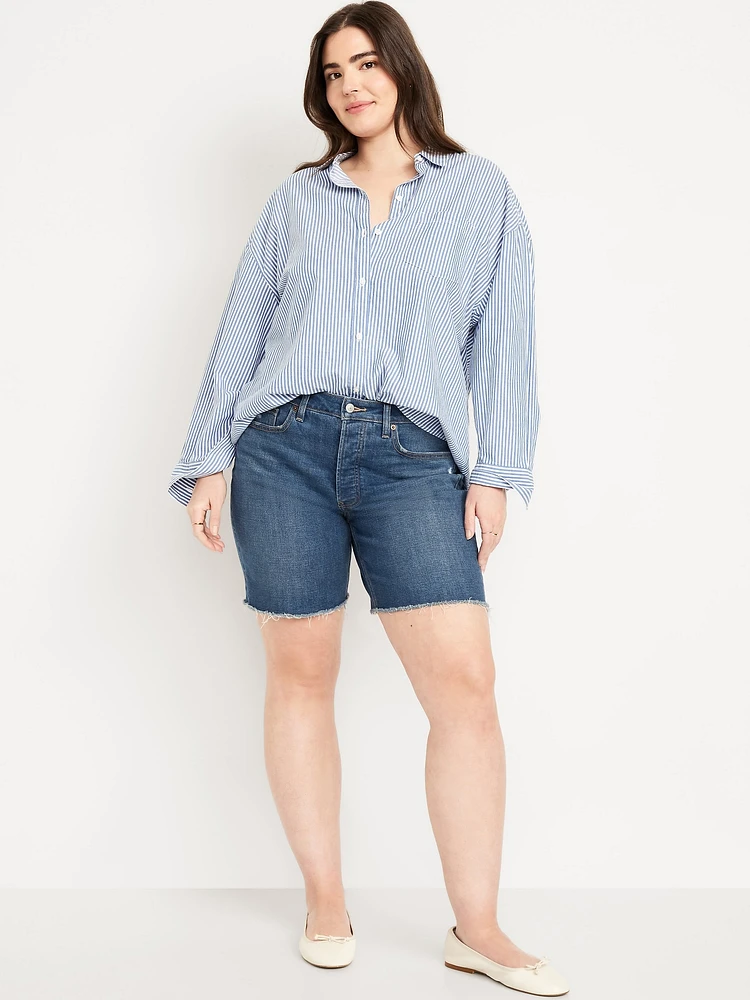 High-Waisted OG Button-Fly Jean Shorts -- 7-inch inseam