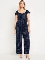 Fit & Flare Crepe Jumpsuit