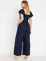 Fit & Flare Crepe Jumpsuit
