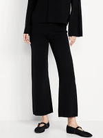 High-Waisted Crop Kick Flare Sweater Pants