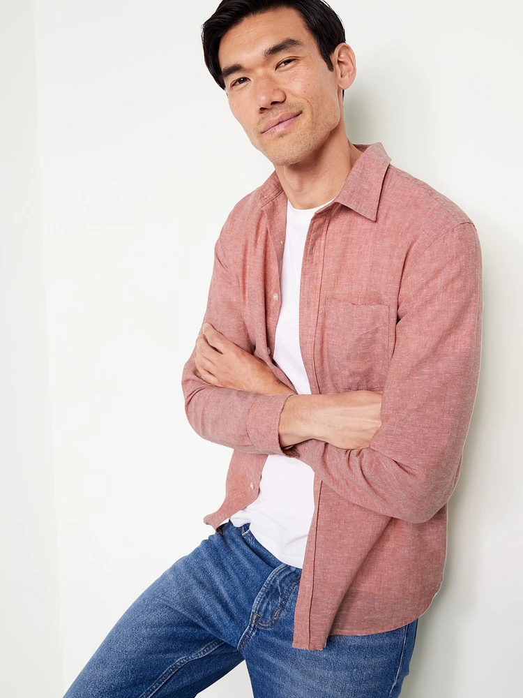 Classic Fit Linen-Blend Shirt