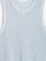 Sleeveless Open-Stitch Sweater