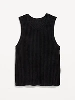 Sleeveless Open-Stitch Sweater