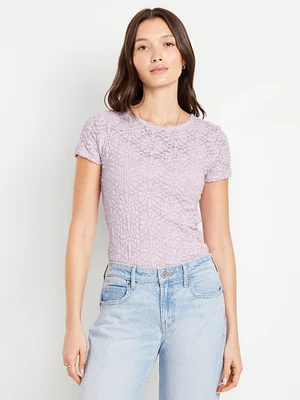 Lace Crew-Neck Top