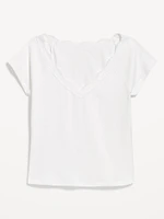 Lace-Trim V-Neck Top