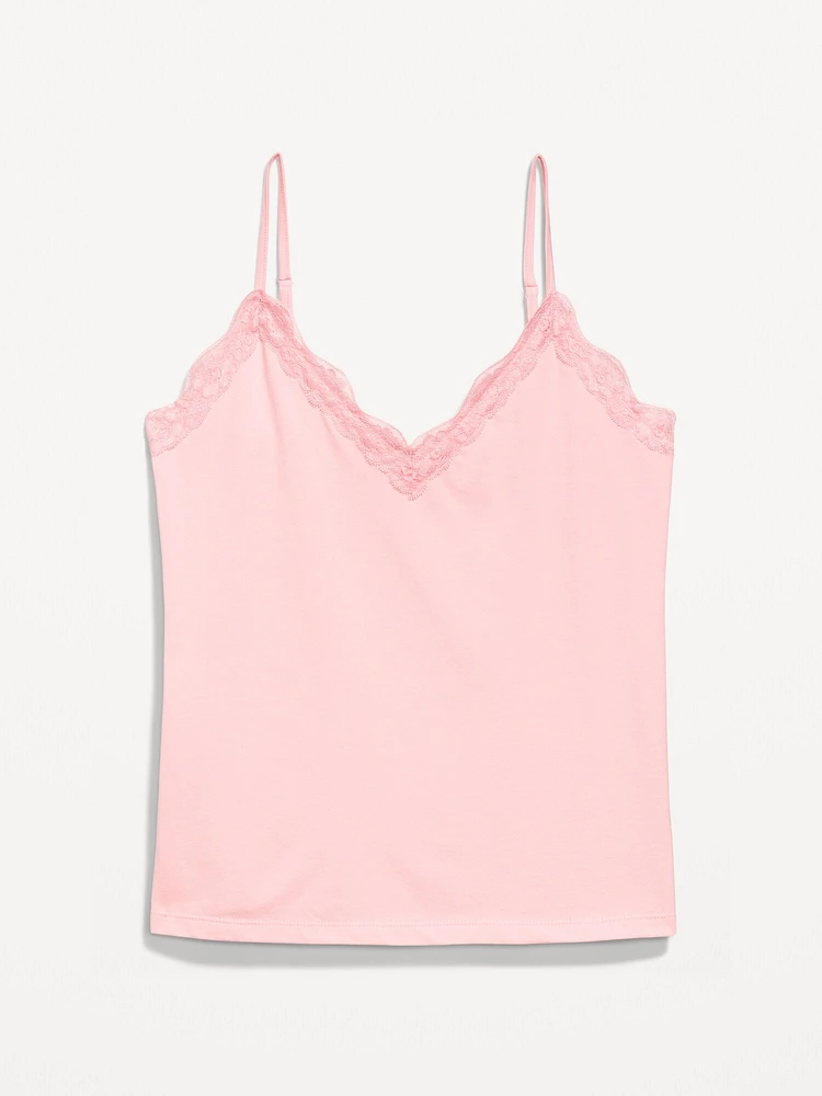 Lace-Trim Cami Tank Top
