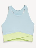 PowerSoft Crossover Longline Sports Bra for Girls