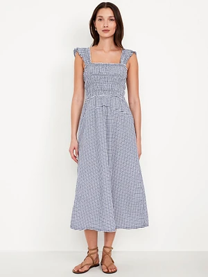Fit & Flare Lightweight Smocked Midi Dress