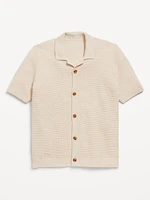 Sweater-Knit Button-Front Shirt for Boys