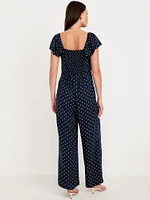 Fit & Flare Crepe Jumpsuit