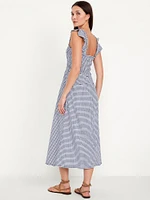 Fit & Flare Lightweight Smocked Midi Dress