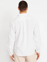 Linen-Blend Pocket Shirt