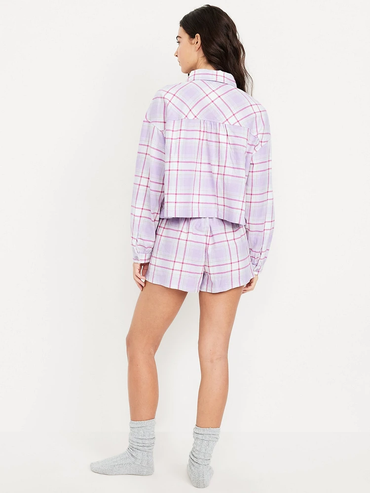 Flannel Pajama Short Set