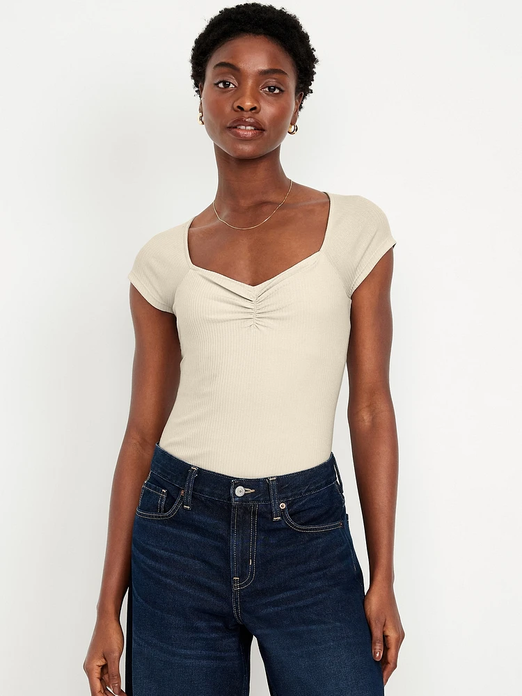 Double-Layer Cinched Bodysuit