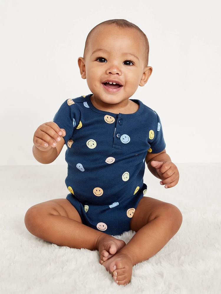 Short-Sleeve Henley Bodysuit for Baby