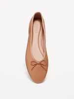 Faux-Leather Ballet Flats