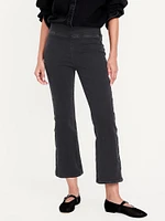 High-Waisted Weekender Pull-On Crop Flare Jeans